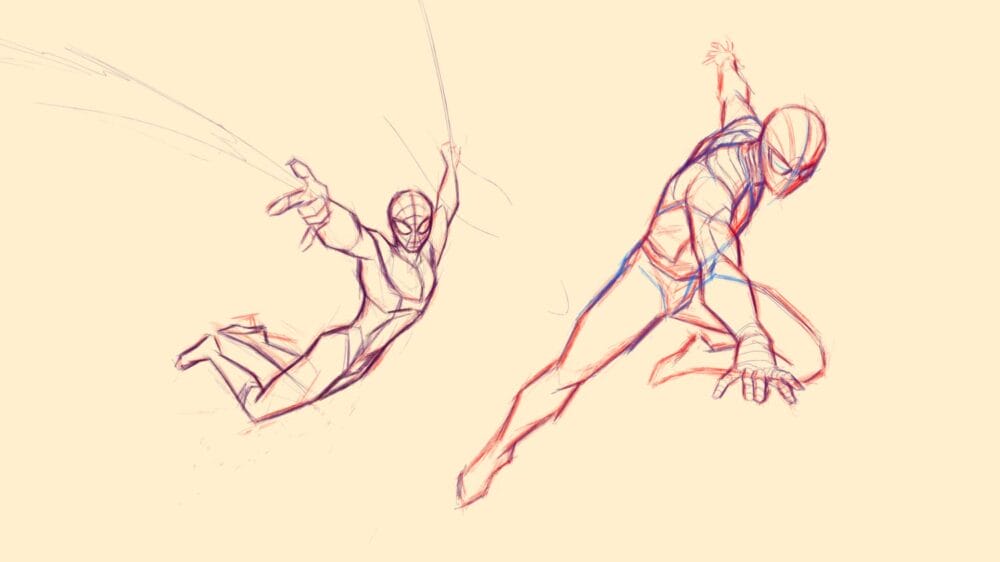 sketches and poses of spiderman | Spiderman art sketch, Spiderman drawing,  Drawing reference poses